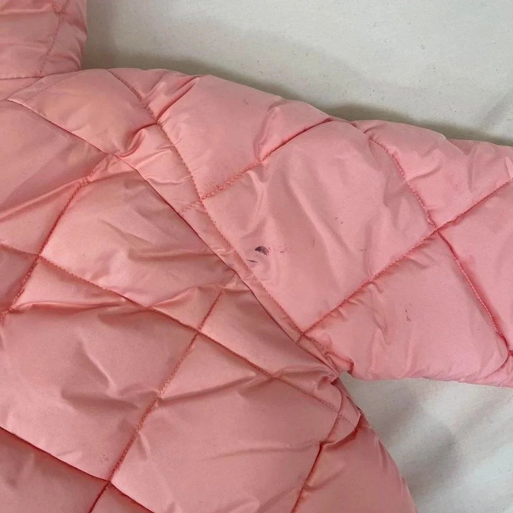 Amazon Essentials Girls Pink Quilted Puffer Coat – Size Medium 8